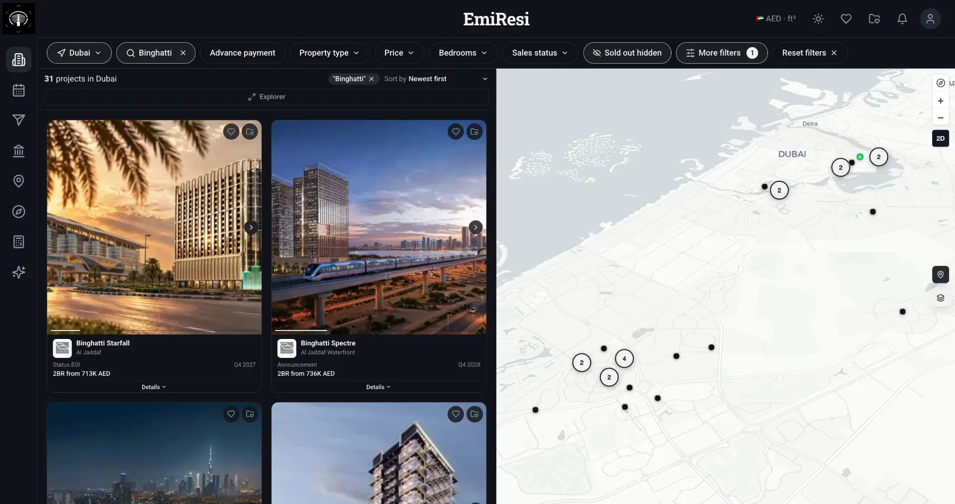 Actual EmiResi — developer projects